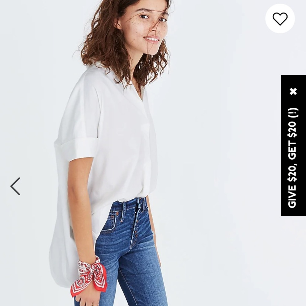 Madewell Courier Button-Back Shirt in Pure White